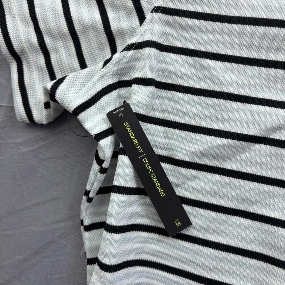Nike Mens Adelphi University Dri-FIT Striped Golf Polo Shirt White Size XXL NWT